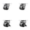 Service Caster Low Profile Thermo 2'' Dual Wheel Top Plate Swivel Caster Set with 2 Brakes, 4PK SCC-DW04S21316-TPRS-2-SLB-2 - alternate 1